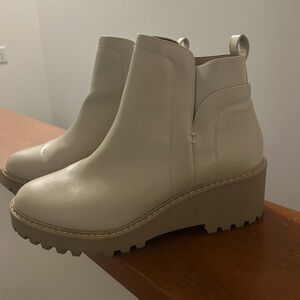 Women's Cream Ankle Boots